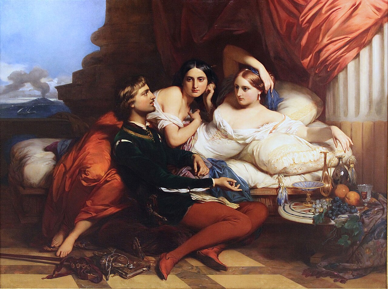 Boccaccio reading from the Decameron to Queen Johanna of Naples by Égide Charles Gustave Wappers