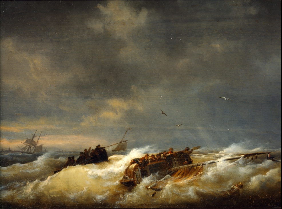 Shipwreck on the Westerschelde near Terneuzen by Egide Linnig
