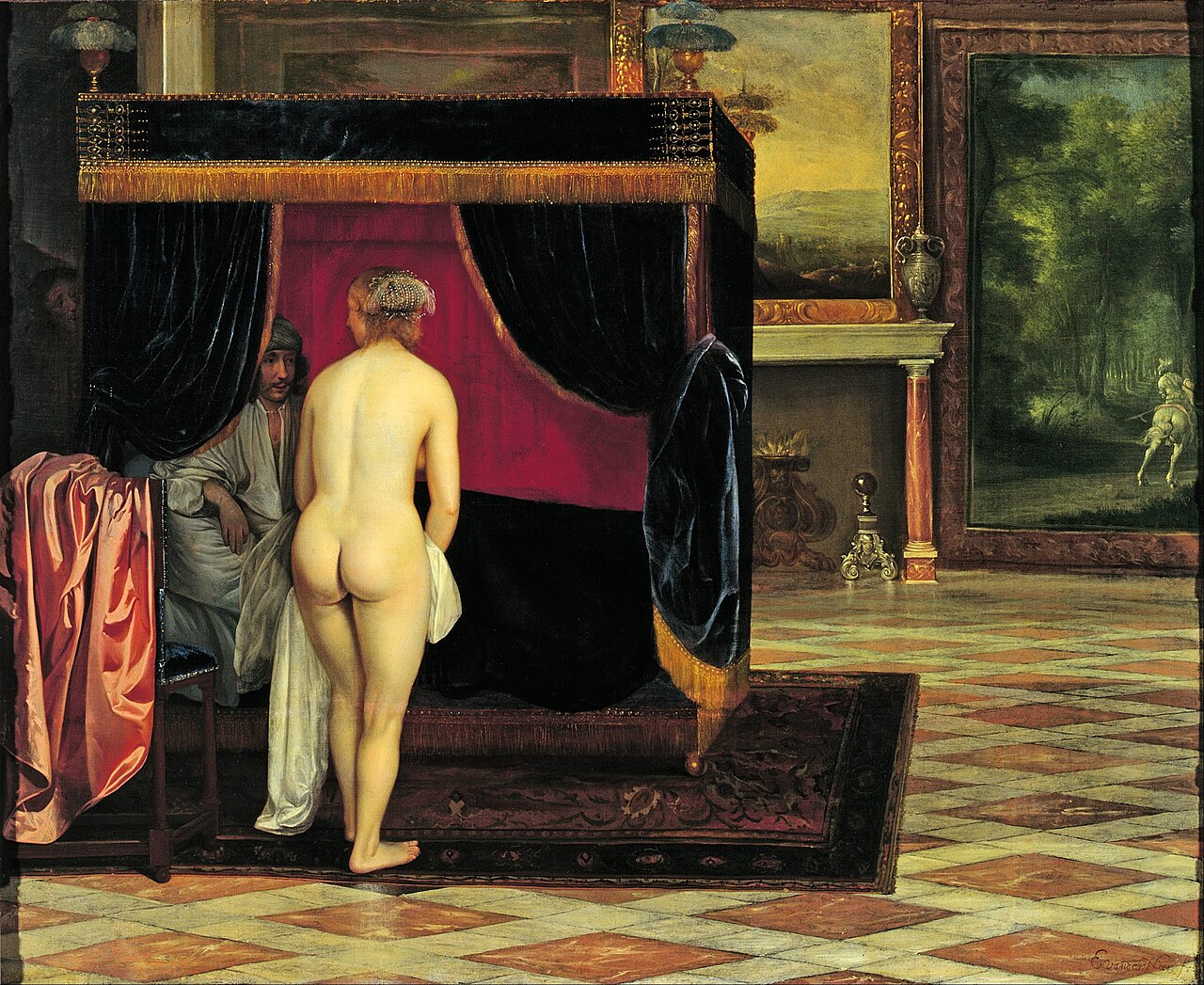 Kandaules' wife discovers Gyges by Eglon van der Neer