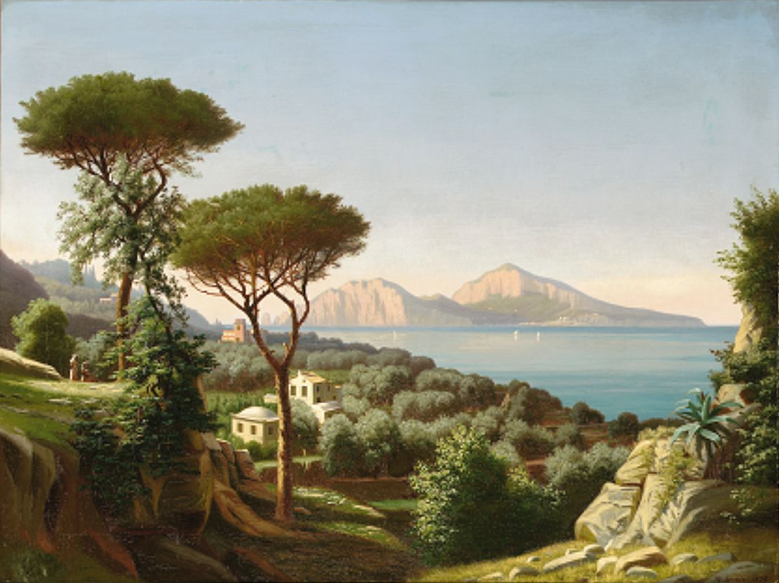 Capri seen from Capo di Monte, Sorrento on a warm, quiet morning in September. by Eiler Rasmussen Eilersen