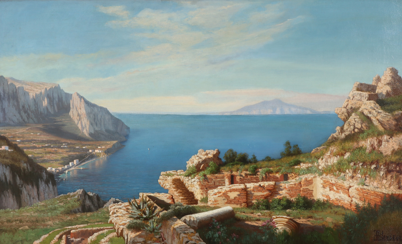 Landscape from Italy with view of a bay. by Eiler Rasmussen Eilersen