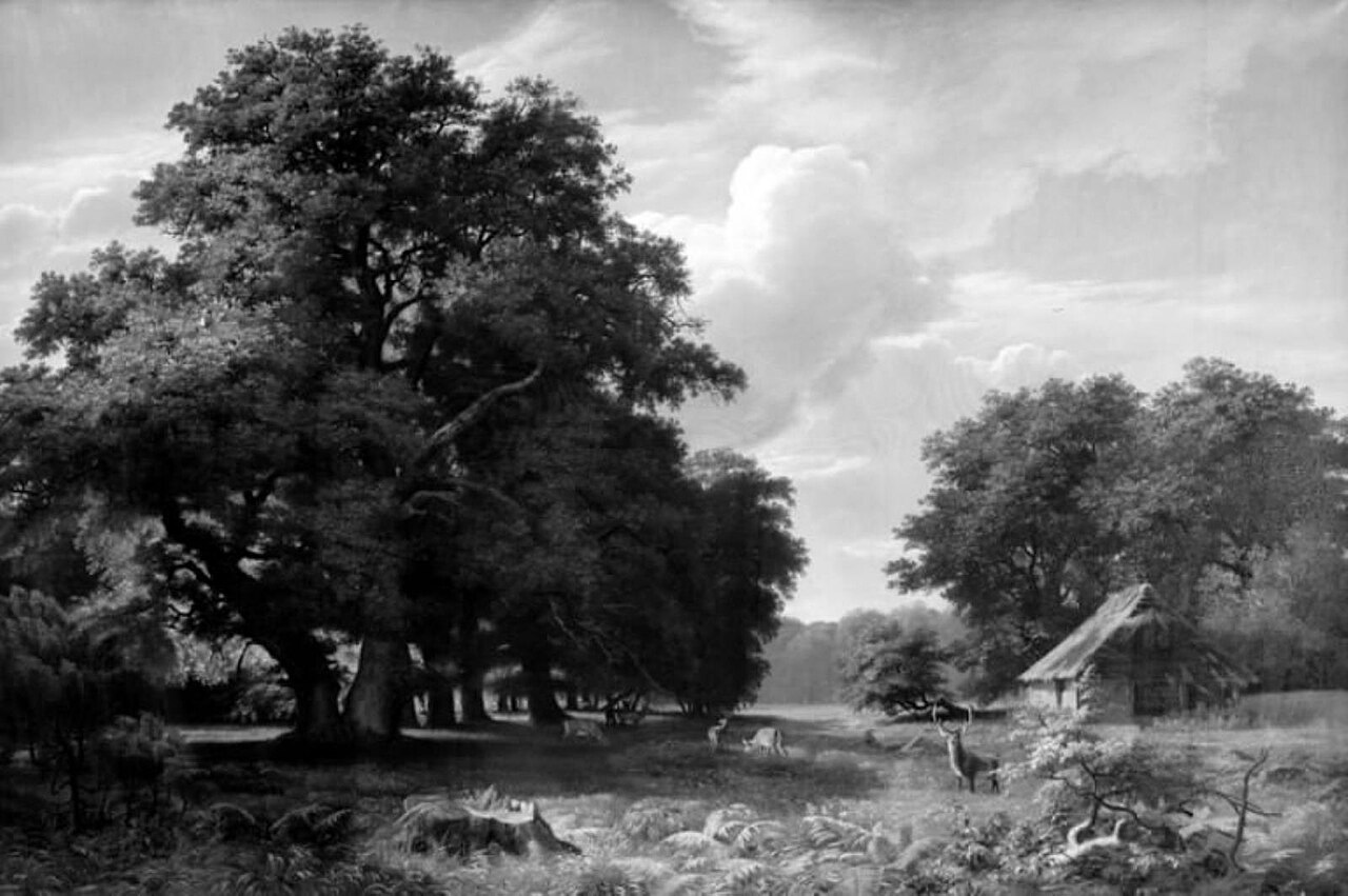 Landskab fra Frijsenborg Dyrehave. Bygevejrsdag by Eiler Rasmussen Eilersen