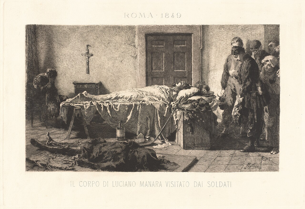 Il corpo di Luciano Manara visitato dai soldari (The Body of Luciano Manara Visited by Soldiers) by Eleuterio Pagliano
