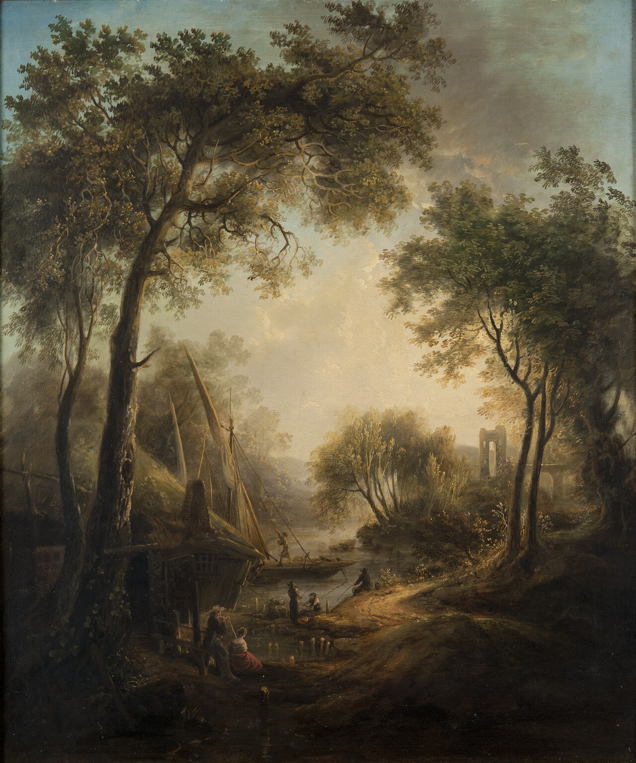 Summer Landscape with Water and Tall Trees by Elias Martin