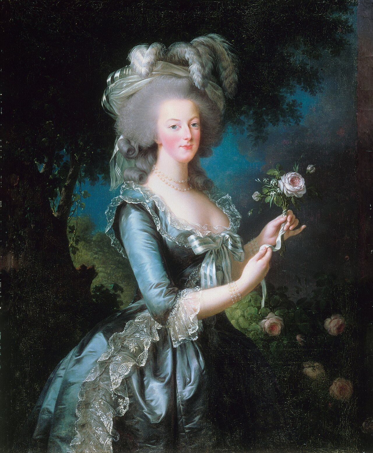 Marie Antoinette with a Rose by Élisabeth Louise Vigée Le Brun
