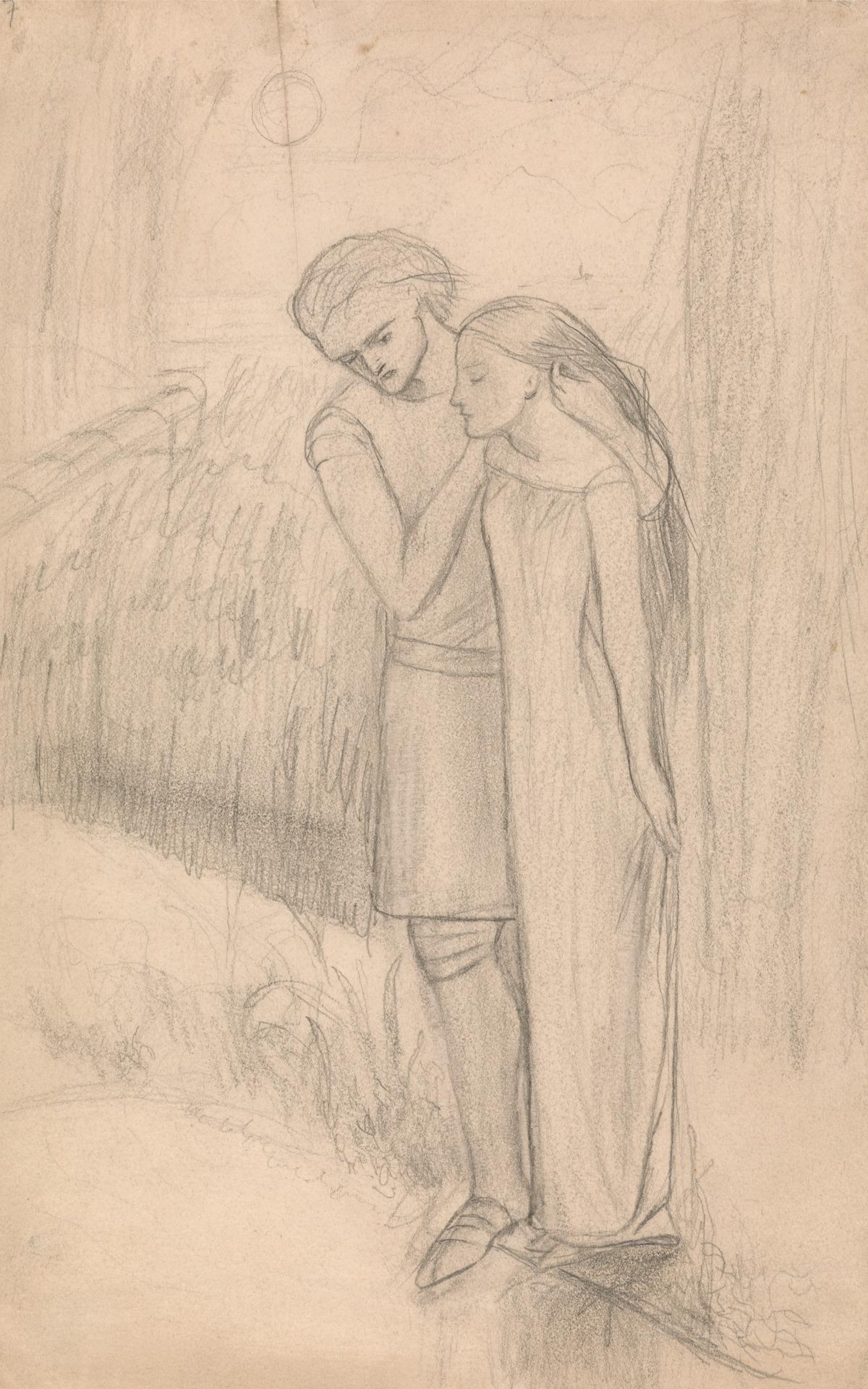 Study of Two Figures by Elizabeth Siddal