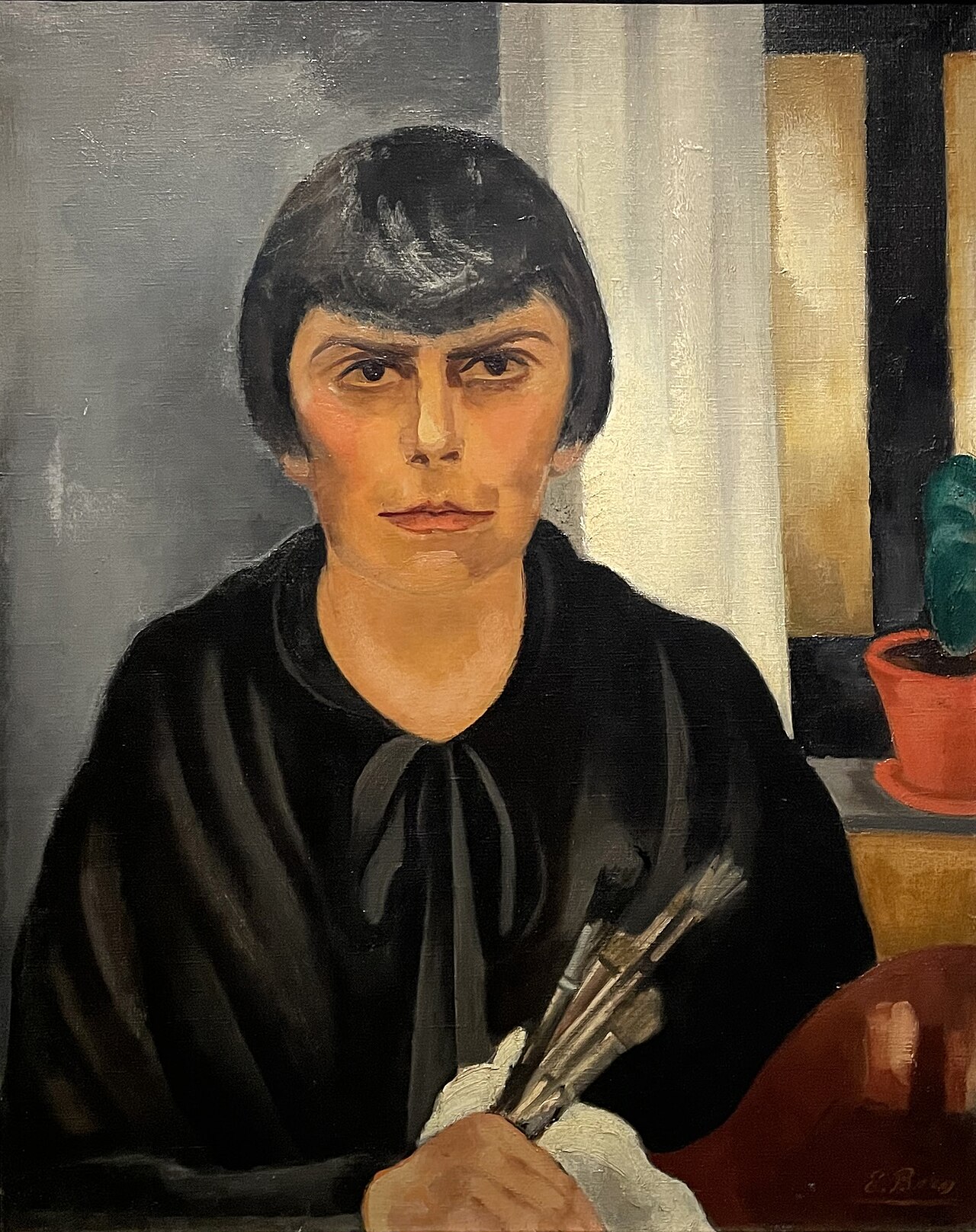 Self-Portrait with Brushes by Else Berg