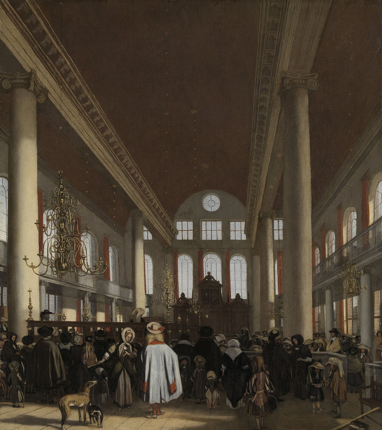 Interior of the Portuguese synagogue in Amsterdam by Emanuel de Witte
