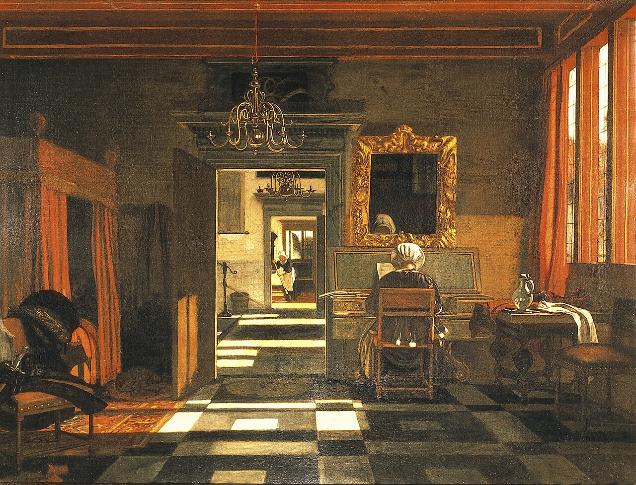 Interior with a Woman at the Virginal by Emanuel de Witte