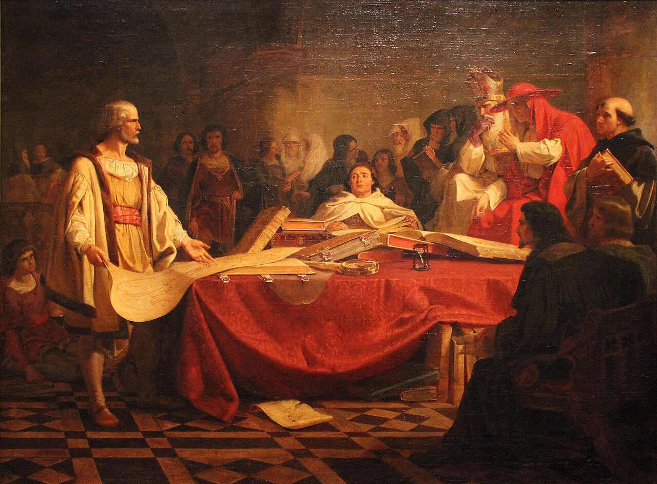 Christopher Columbus Before the Council of Salamanca by Emanuel Leutze