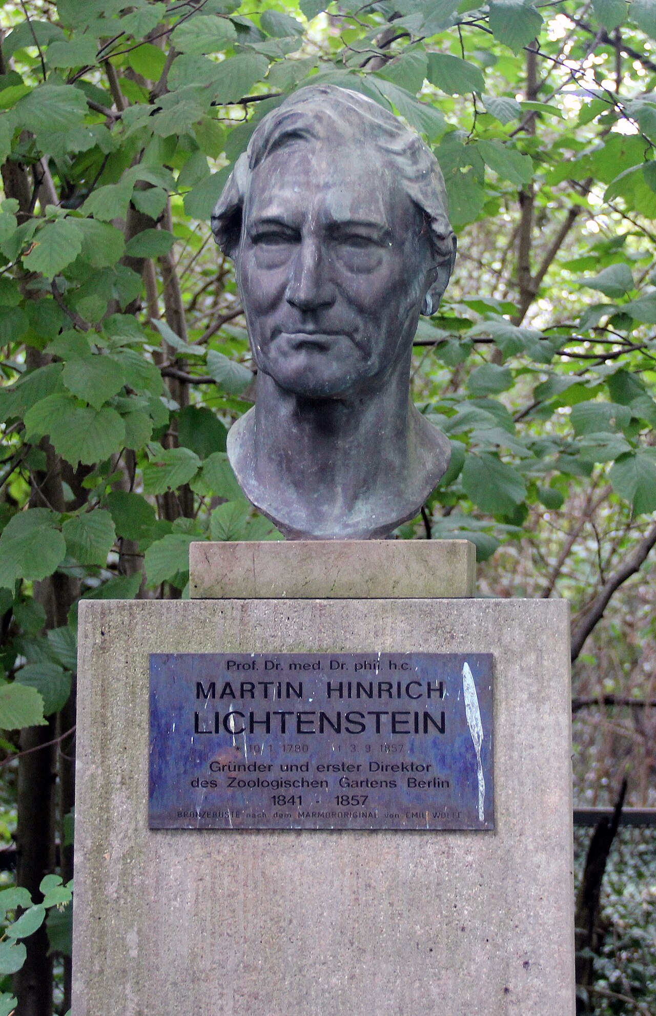 Bust Hinrich Lichtenstein by Emil Wolff