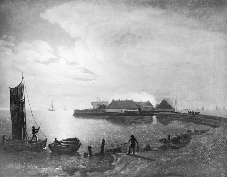 Lime Kiln in the Moonlight by Emil Wolff