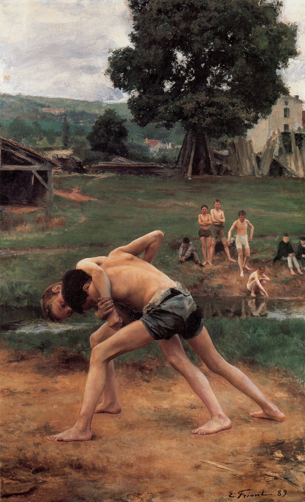 Wrestling by Émile Friant
