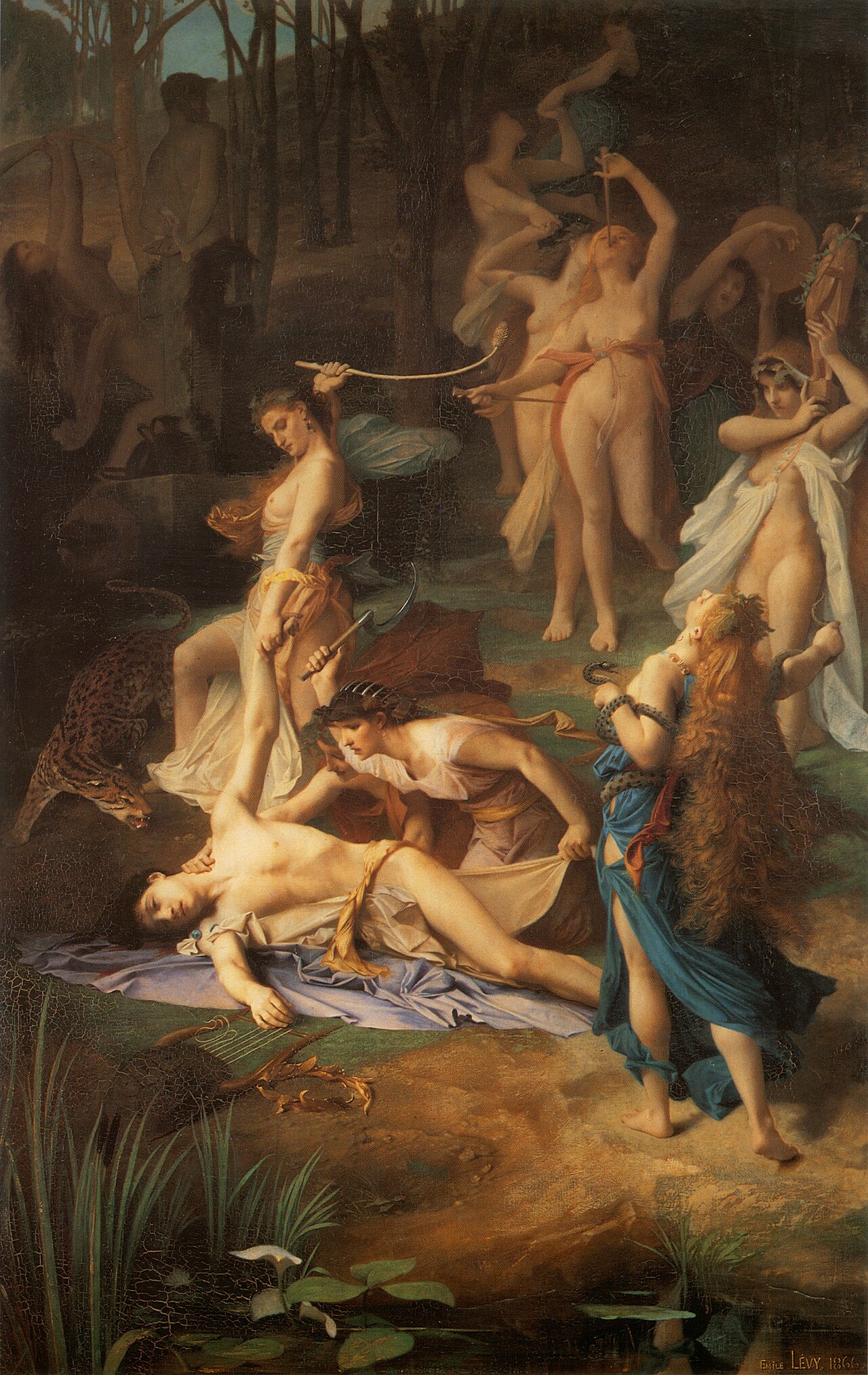 Orpheus' death by Émile Lévy