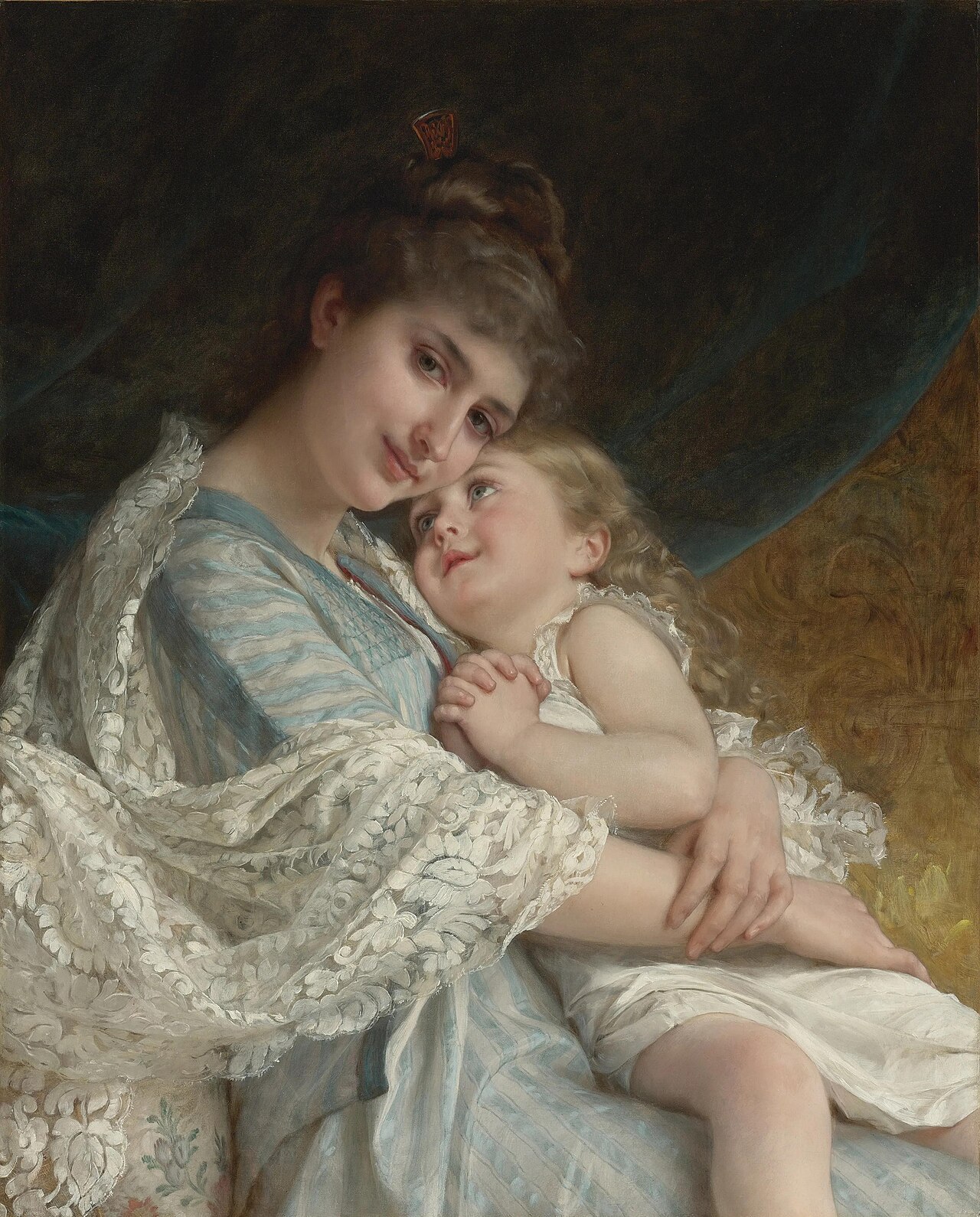 A tender embrace by Émile Munier