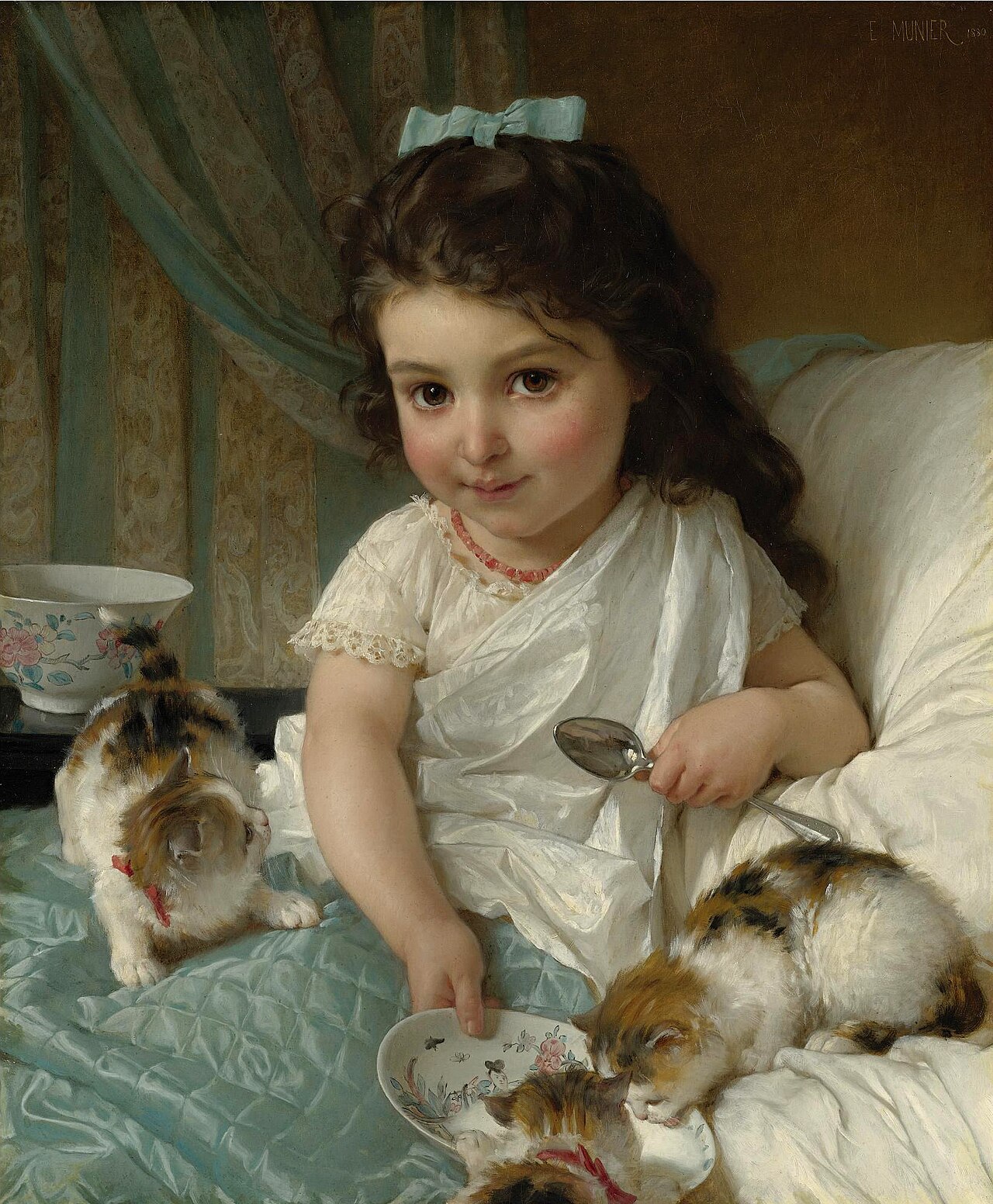 The Morning Meal by Émile Munier
