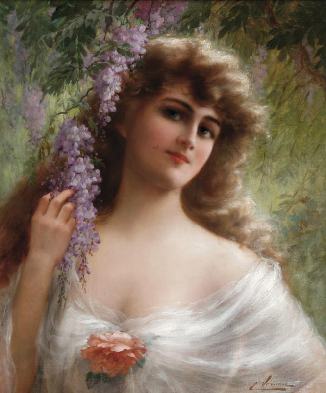A maiden under the Wisteria by Émile Vernon