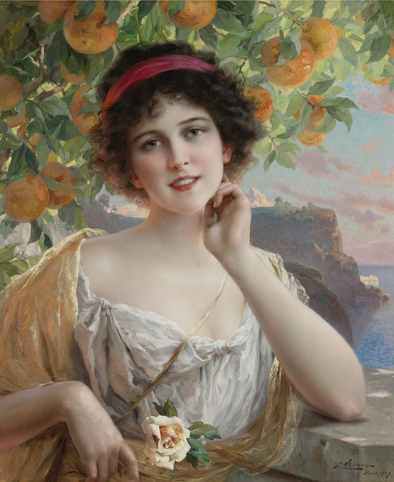 Beauty under the Orange Tree by Émile Vernon