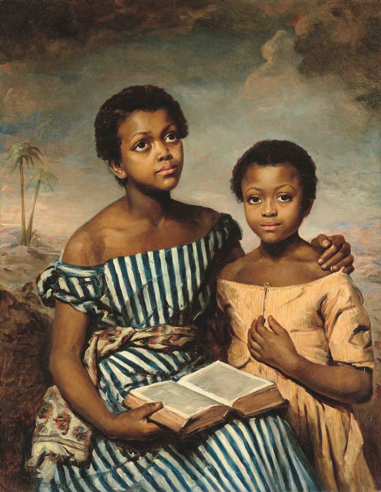 Two Children with a Book by Emma Soyer