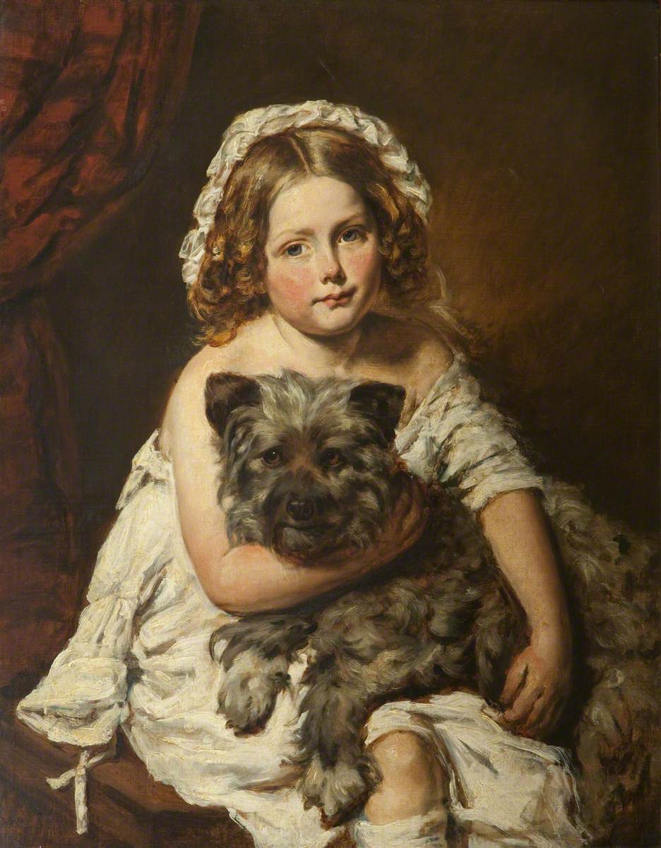 Young Girl with a Dog by Emma Soyer