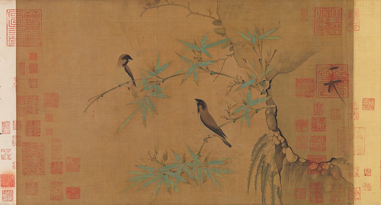 Finches and bamboo by Emperor Huizong of Song