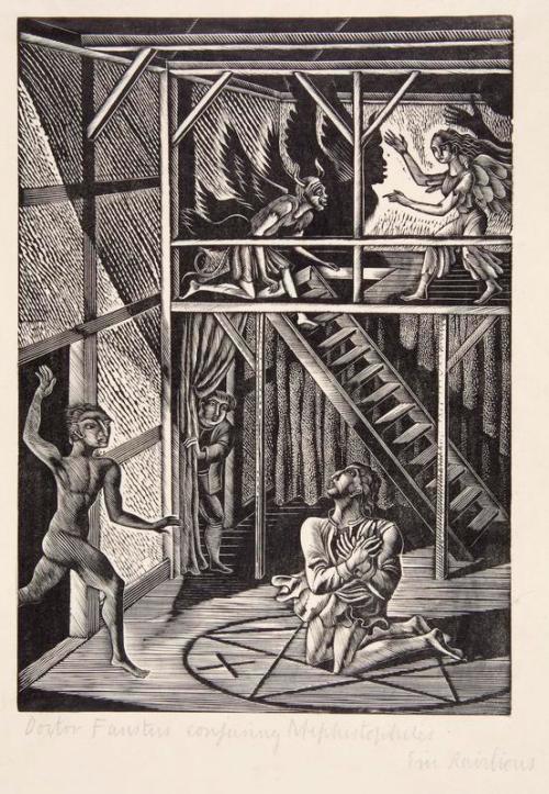 Doctor Faustus Conjuring Mephistophilis - Eric Ravilious by Eric Ravilious