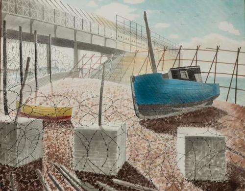 Eric Ravilious - South Coast Beach by Eric Ravilious