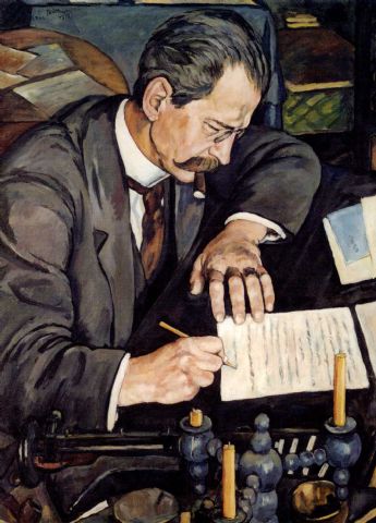 Porträt des Arno Holz by Erich Büttner