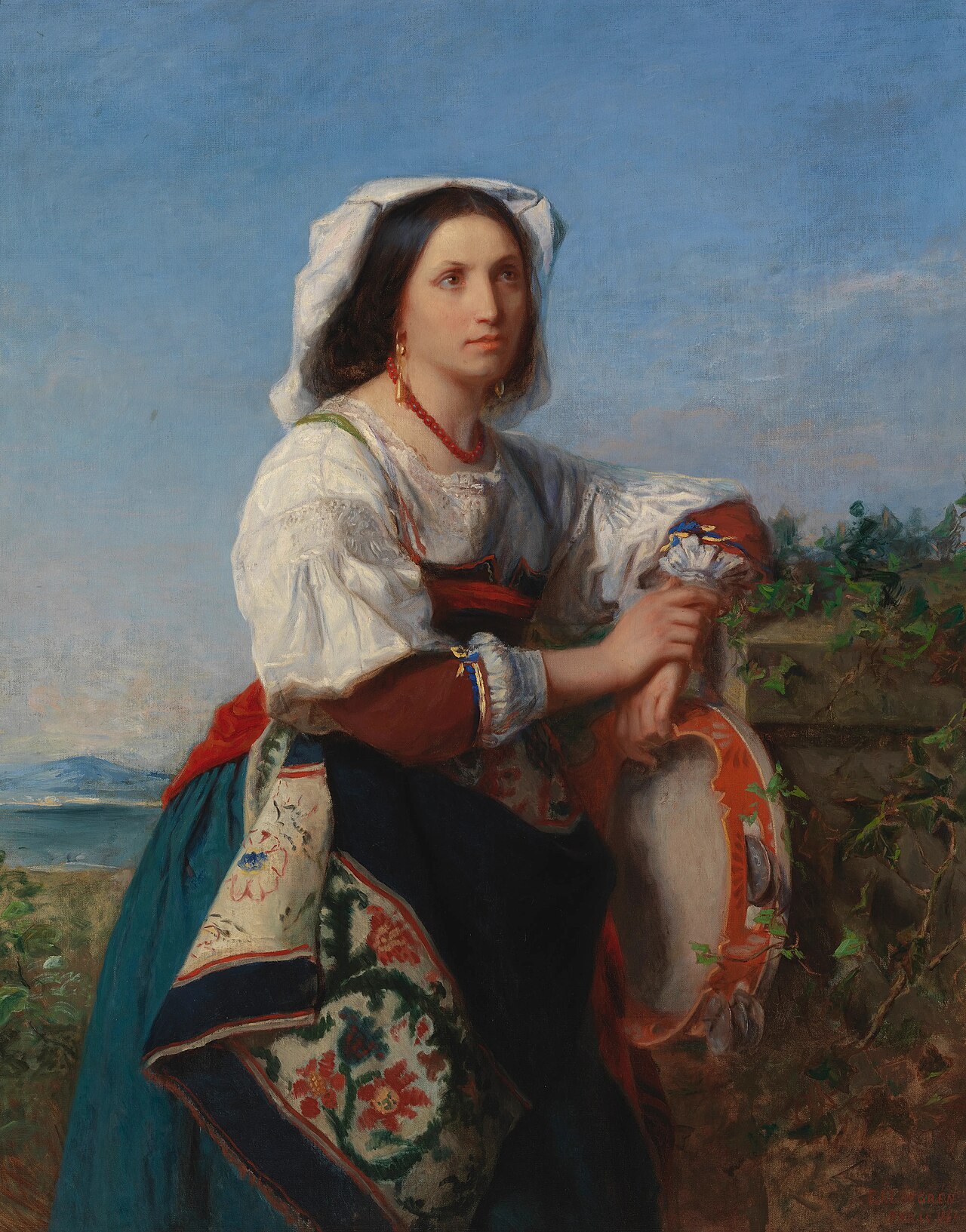Italian Tambourine Player by Erik Johan Löfgren