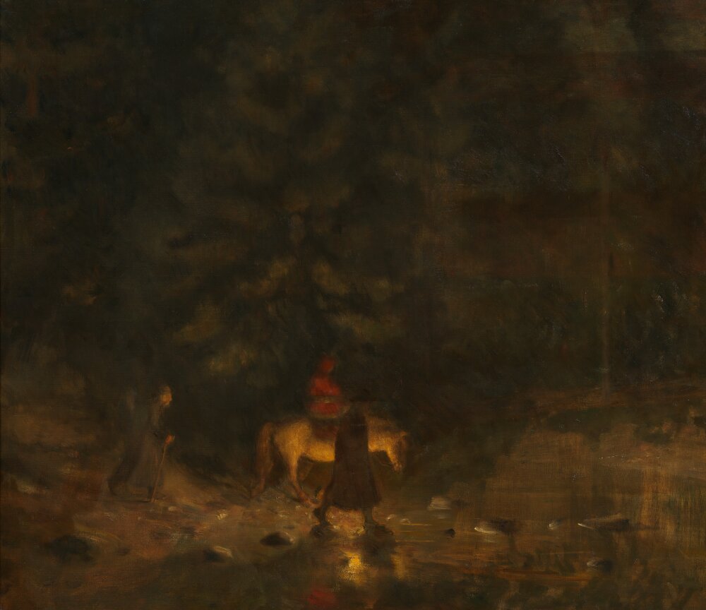 The Flight through the Forest by Erik Werenskiold