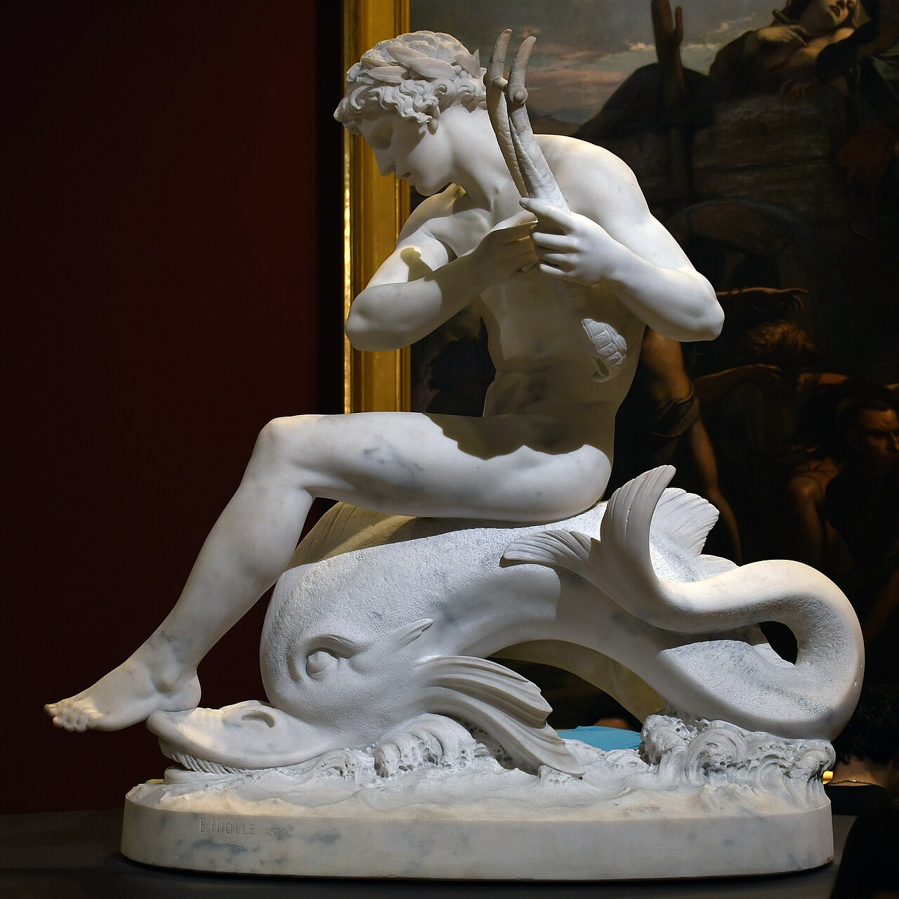 Arion sitting on the dolphin by Ernest-Eugène Hiolle