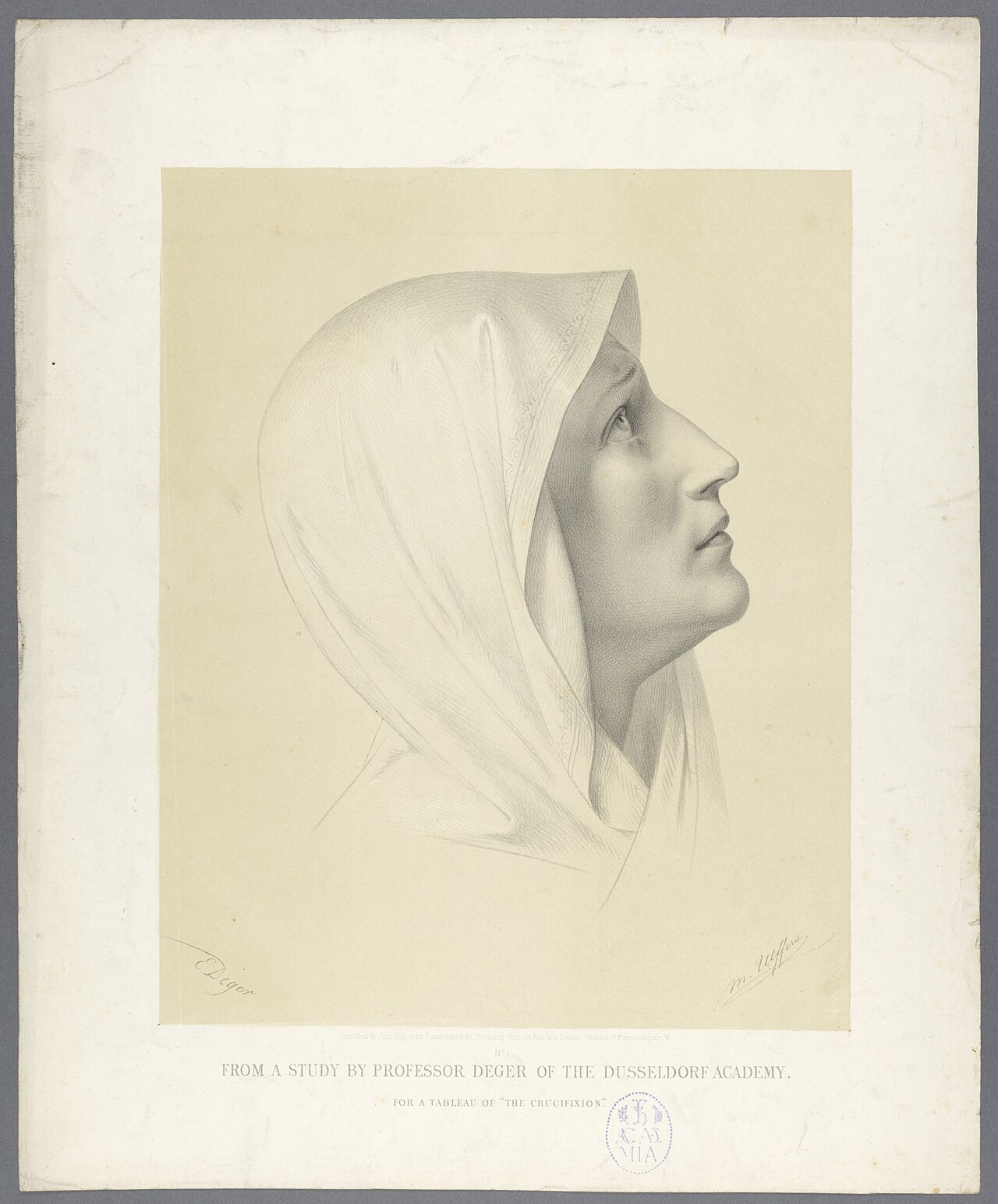 Academic print: head of a woman by Ernst Deger