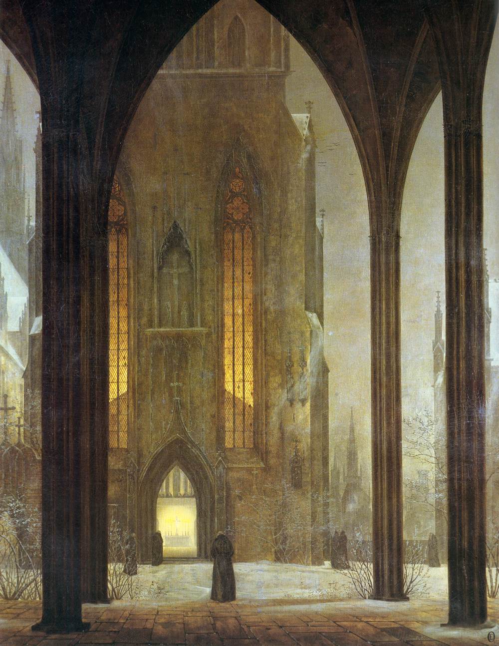 Cathedral in Winter by Ernst Ferdinand Oehme
