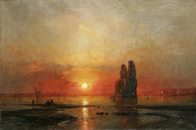 Inundation in Egypt (Colonnes de Memnon à Thèbes) by Ernst Koerner