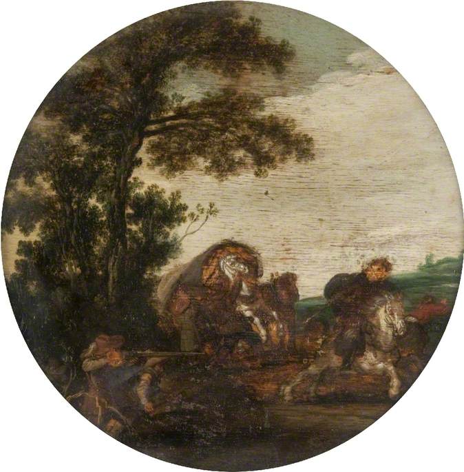 The Ambush of a Wagon Train by Esaias van de Velde