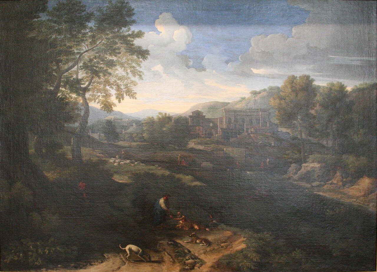 Paysage au mendiant by Étienne Allegrain