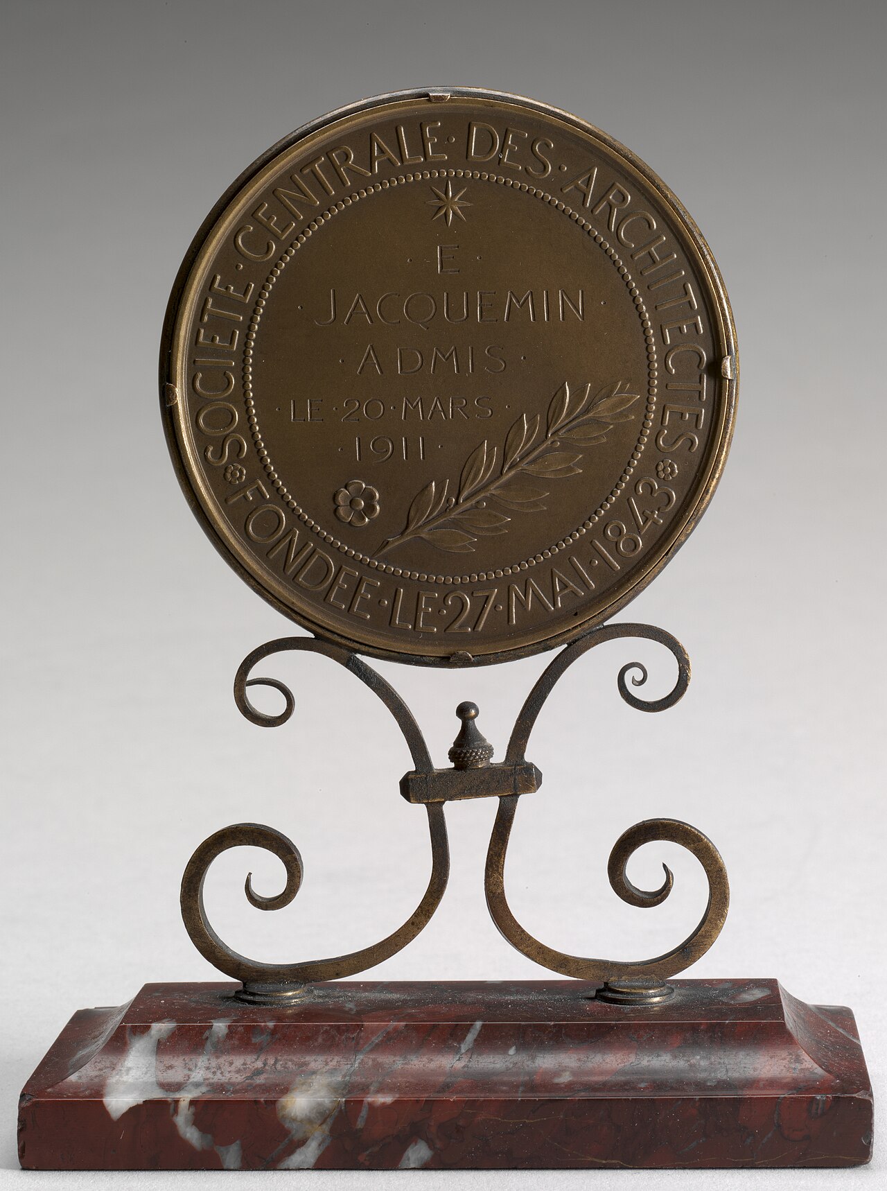 Inscription [reverse] by Eugène André Oudiné