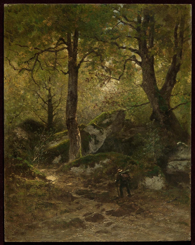 Artist in the Gorge aux Loups, Forest of Fontainebleau by Eugène Ciceri