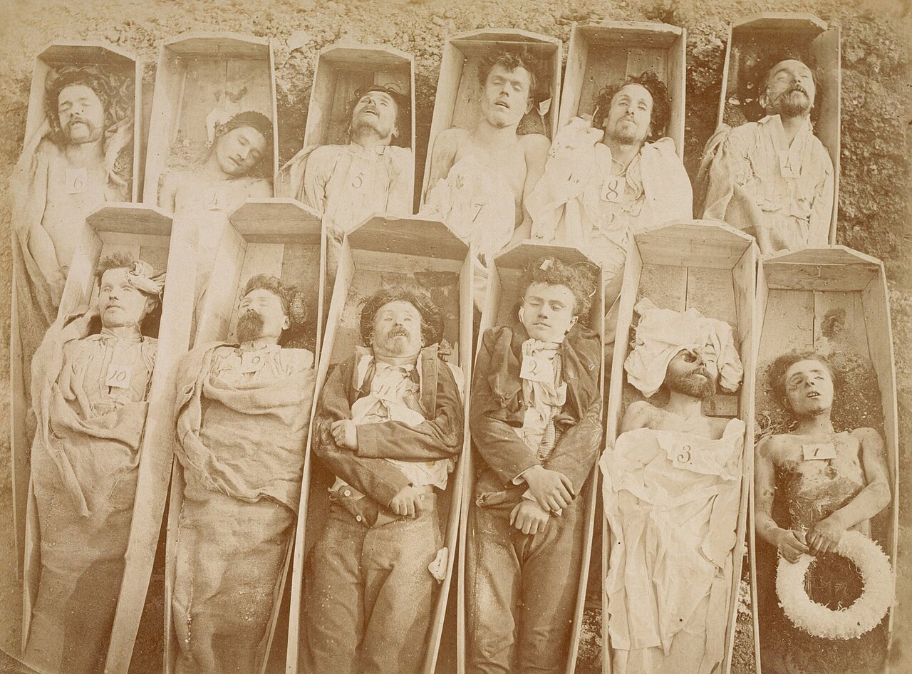 Communards in their coffins by Eugène Disdéri