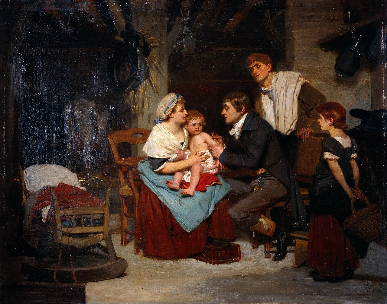 Edward Jenner vaccinating a boy by E.E. Hillemacher by Eugène Ernest Hillemacher