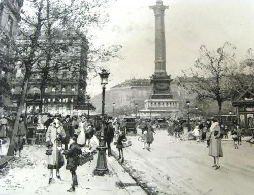 Eugene Galien-Laloue - Place de La Bastille by Eugène Galien-Laloue