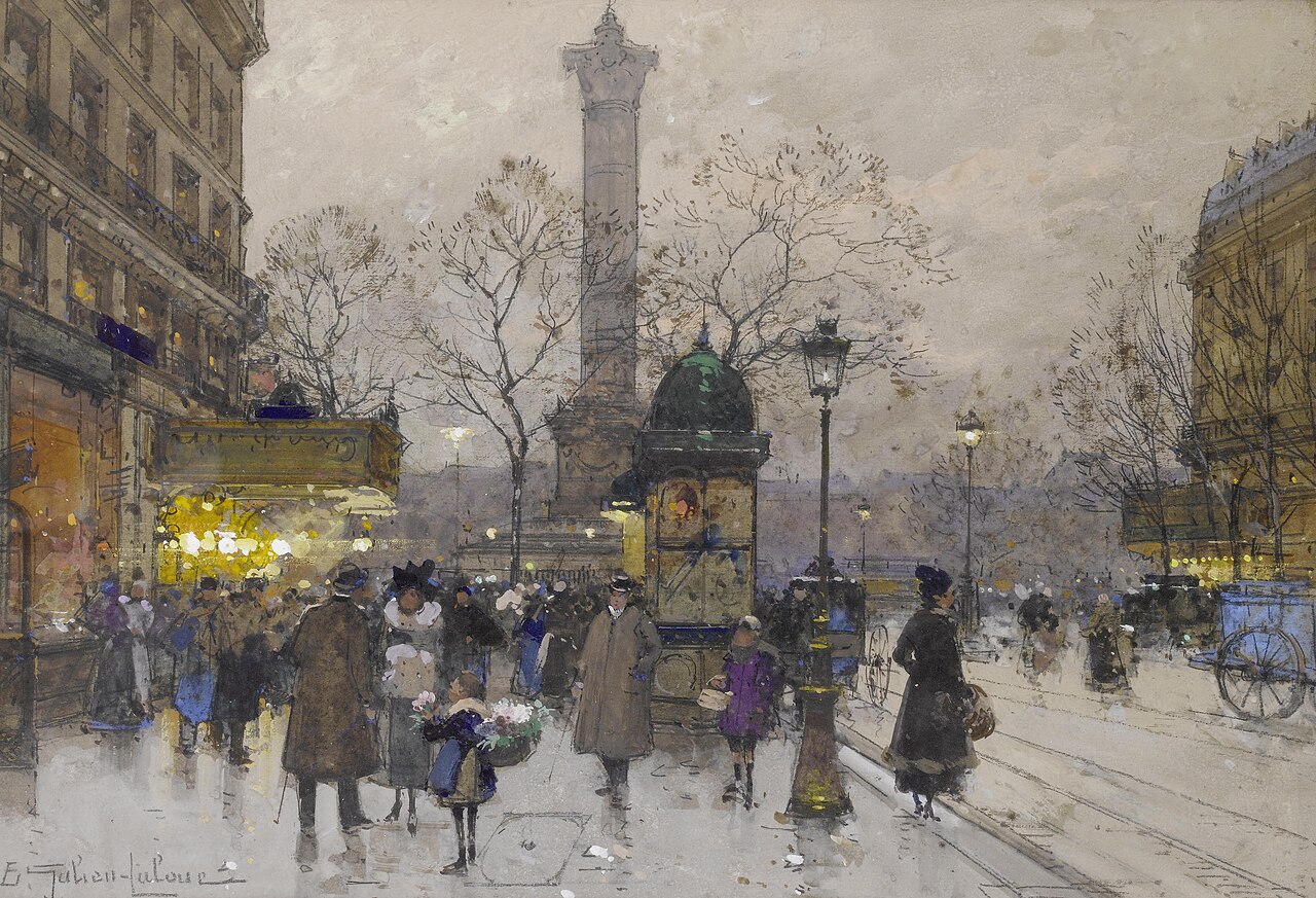 La Bastille, Paris by Eugène Galien-Laloue