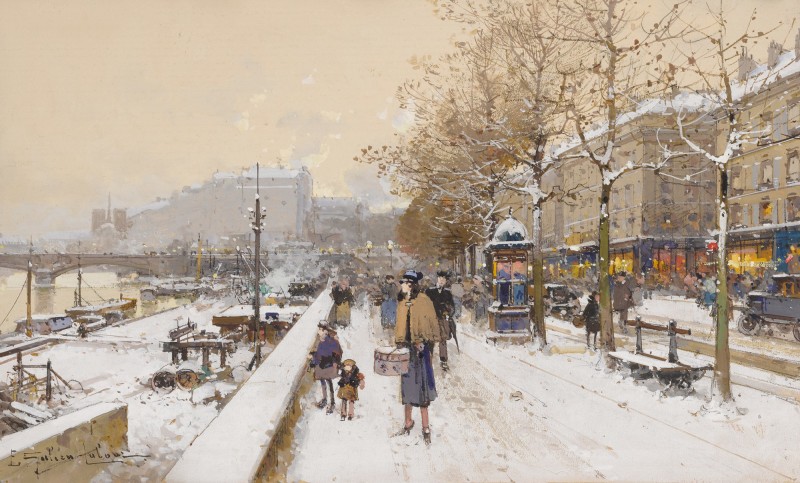 Quai des Célestins by Eugène Galien-Laloue