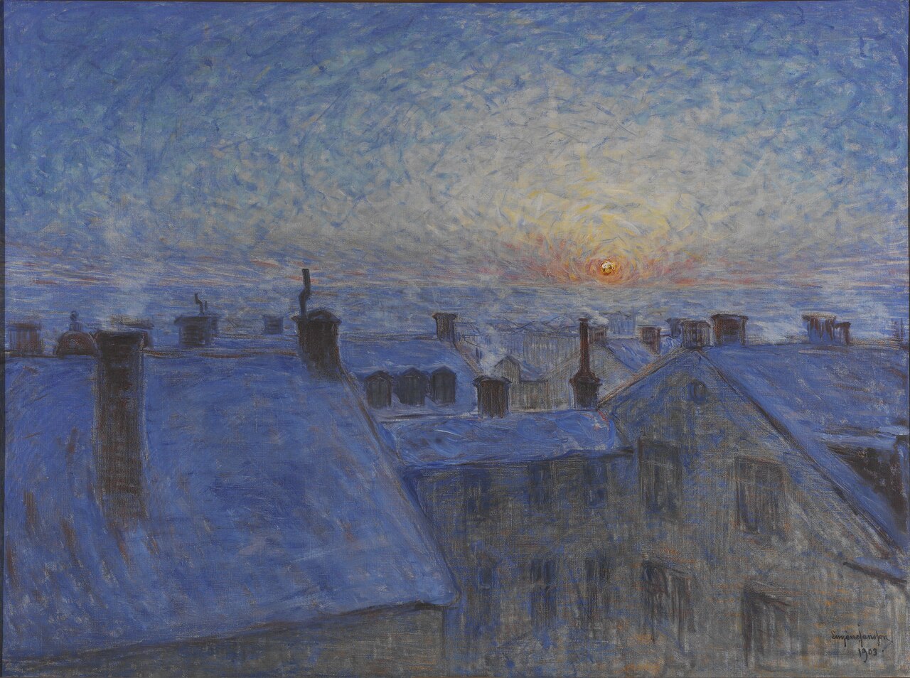 Sunrise over the Rooftops. Motif from Stockholm by Eugène Jansson