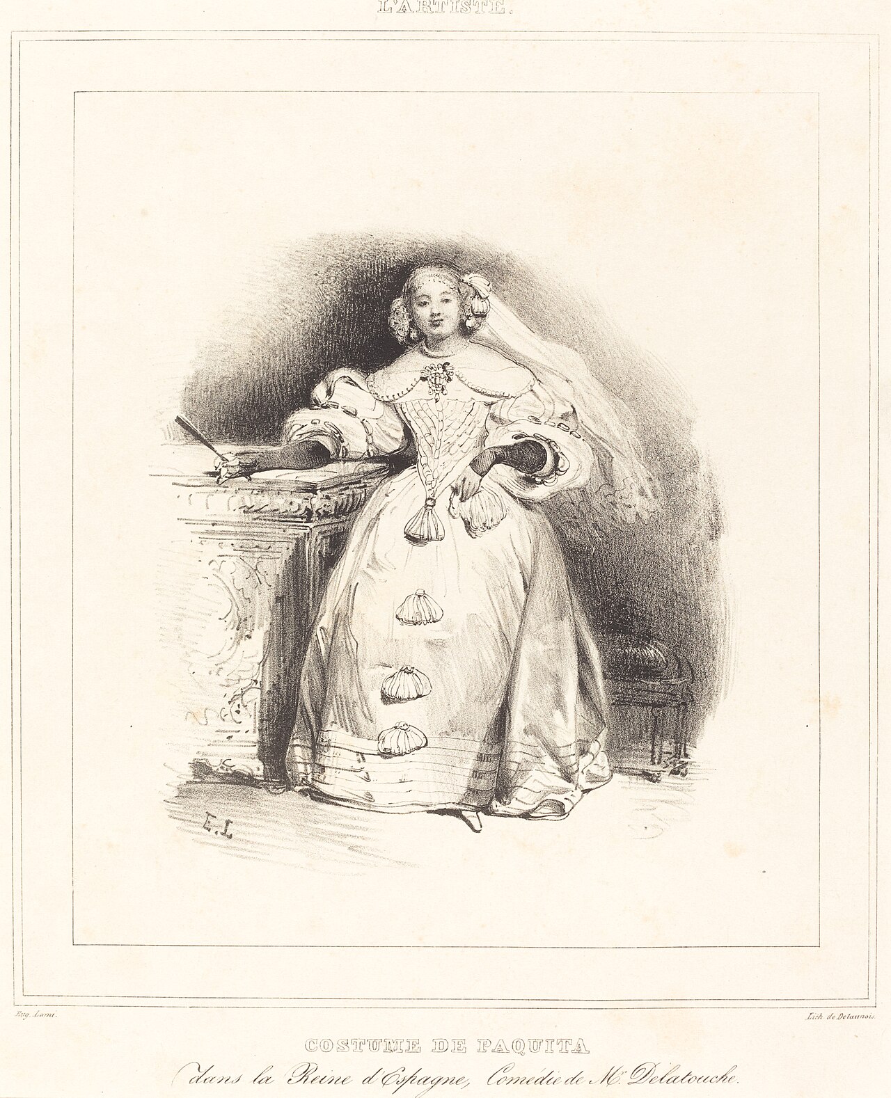 Costume de Paquita dans la Reine d'Espagne by Eugène Lami