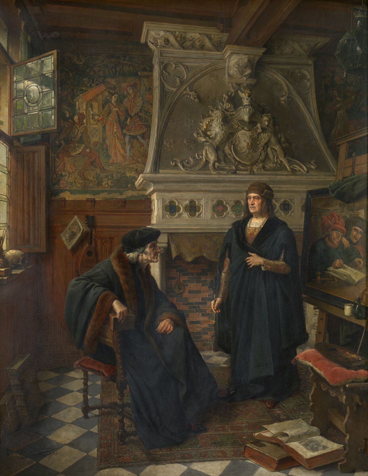 Erasmus and Quentin Matsys by Eugène Siberdt