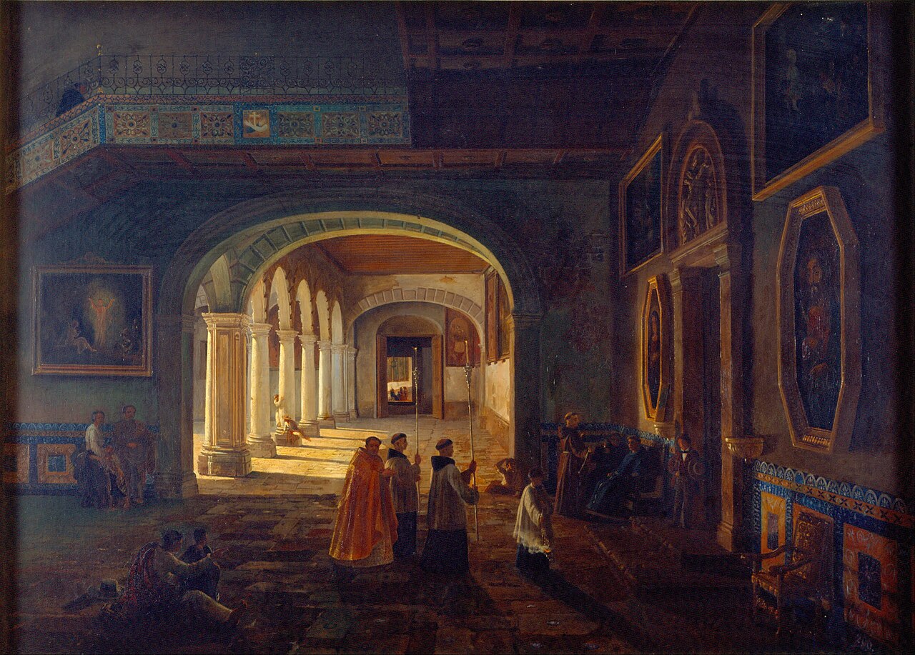 The Antesacristy of the Franciscan Convent by Eugenio Landesio pta