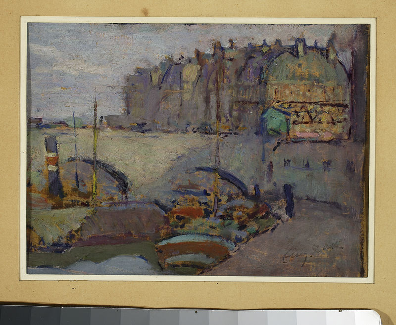 Paris – Fragment of a city with bridges (Seine in Paris) by Eugeniusz Zak