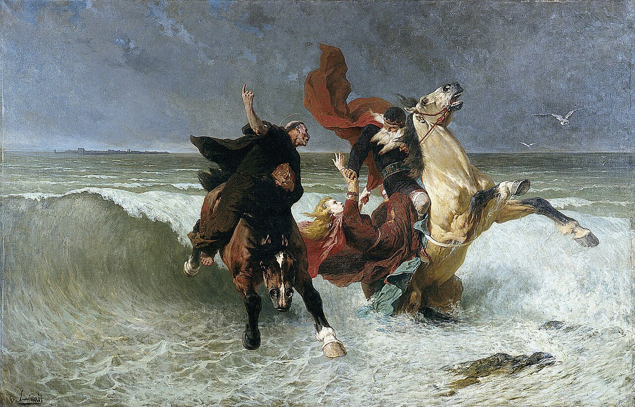 The Flight of Gradlon Mawr (330-434 AD) by Évariste-Vital Luminais