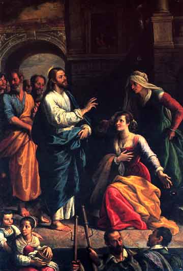 Christ in the house of Martha and Mary by Fabrizio Santafede